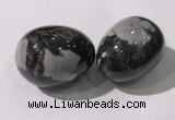 CDN1394 35*45mm egg-shaped silver leaf jasper decorations wholesale