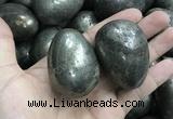 CDN31 38*50mm egg-shaped pyrite gemstone decorations wholesale