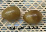 CDN338 35*50mm egg-shaped yellow jade decorations wholesale