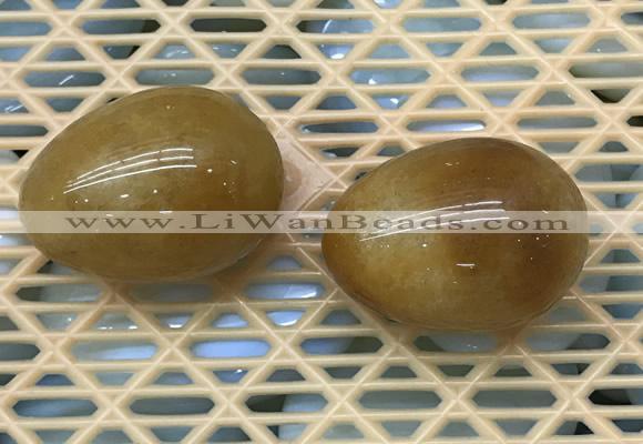 CDN338 35*50mm egg-shaped yellow jade decorations wholesale