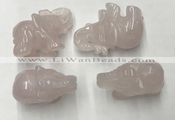 CDN380 20*40*30mm elephant rose quartz decorations wholesale