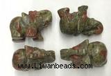 CDN389 20*40*30mm elephant unakite decorations wholesale