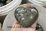 CDN41 65*70mm heart pyrite gemstone decorations