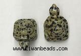 CDN441 28*45*22mm turtle dalmatian jasper decorations wholesale