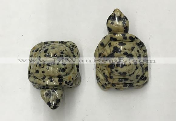 CDN441 28*45*22mm turtle dalmatian jasper decorations wholesale