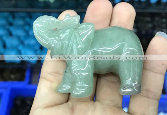 CDN514 33*65*45mm elephant green aventurine decorations wholesale