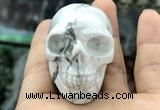 CDN562 35*50*40mm skull white howlite decorations wholesale