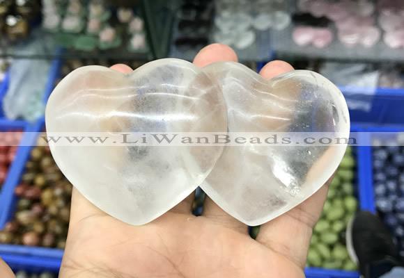 CDN590 50*90mm double heart white crystal decorations wholesale