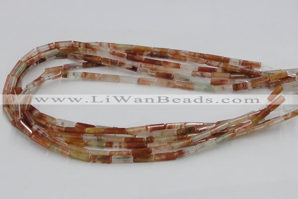 CDQ08 15.5 inches 4*13mm rectangle natural red quartz beads wholesale