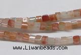 CDQ35 15.5 inches 4*4mm cube natural red quartz beads wholesale