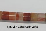 CDQ36 15.5 inches 8*8mm cube natural red quartz beads wholesale