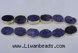 CDQ502 20*30mm - 22*30mm oval druzy quartz beads wholesale