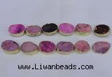 CDQ503 20*30mm - 22*30mm oval druzy quartz beads wholesale