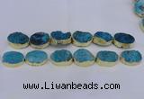 CDQ505 20*30mm - 22*30mm oval druzy quartz beads wholesale