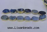 CDQ507 20*30mm - 22*30mm oval druzy quartz beads wholesale