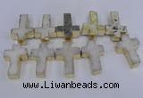 CDQ526 28*45mm - 30*47mm cross druzy quartz beads wholesale