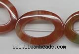 CDQ55 15.5 inches 25*35mm oval donut natural red quartz beads wholesale