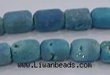 CDQ605 8 inches 6*8mm drum druzy quartz beads wholesale