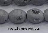 CDQ620 8 inches 10*12mm rice druzy quartz beads wholesale