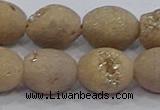 CDQ622 8 inches 10*12mm rice druzy quartz beads wholesale