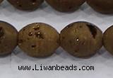 CDQ623 8 inches 10*12mm rice druzy quartz beads wholesale