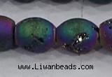 CDQ627 8 inches 10*12mm rice druzy quartz beads wholesale