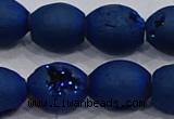 CDQ628 8 inches 10*12mm rice druzy quartz beads wholesale