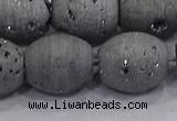 CDQ635 8 inches 12*14mm rice druzy quartz beads wholesale