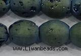 CDQ640 8 inches 12*14mm rice druzy quartz beads wholesale