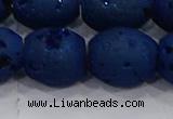 CDQ642 8 inches 12*14mm rice druzy quartz beads wholesale