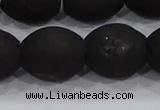 CDQ643 8 inches 12*14mm rice druzy quartz beads wholesale