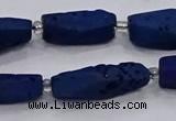 CDQ653 8 inches 8*20mm - 10*30mm freeform druzy quartz beads