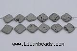 CDQ660 8 inches 25*25mm diamond druzy quartz beads wholesale