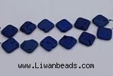 CDQ666 8 inches 25*25mm diamond druzy quartz beads wholesale