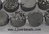 CDQ702 8 inches 12mm coin druzy quartz beads wholesale