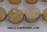 CDQ703 8 inches 12mm coin druzy quartz beads wholesale