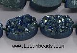 CDQ714 8 inches 13*18mm oval druzy quartz beads wholesale