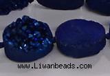 CDQ716 8 inches 13*18mm oval druzy quartz beads wholesale