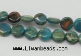 CDS10 16 inches 10mm flat round dyed serpentine jasper beads wholesale