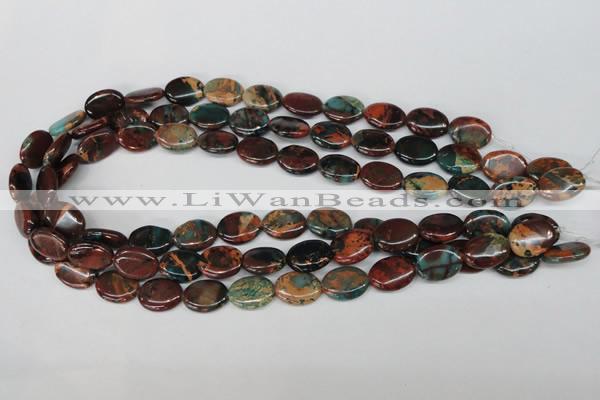 CDS207 15.5 inches 12*16mm oval dyed serpentine jasper beads