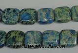 CDS270 15.5 inches 12*12mm square dyed serpentine jasper beads