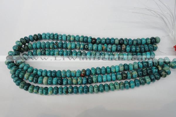 CDS45 15.5 inches 6*10mm rondelle dyed serpentine jasper beads