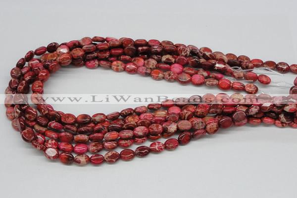 CDT12 15.5 inches 8*10mm oval dyed aqua terra jasper beads