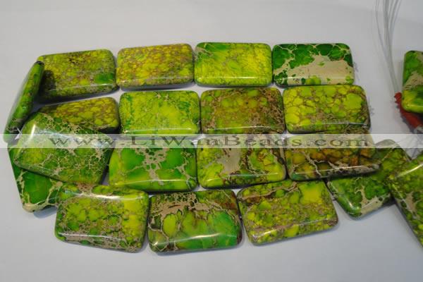 CDT130 15.5 inches 30*45mm rectangle dyed aqua terra jasper beads