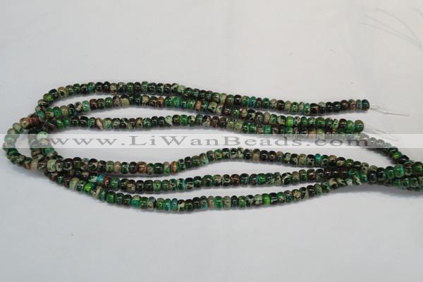 CDT159 15.5 inches 4*6mm rondelle dyed aqua terra jasper beads