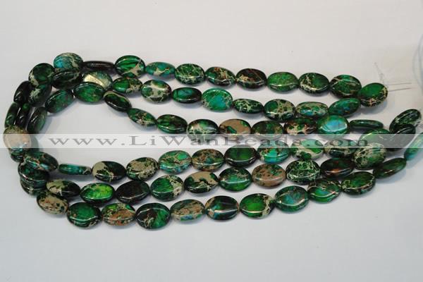 CDT181 15.5 inches 12*16mm oval dyed aqua terra jasper beads