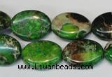 CDT183 15.5 inches 15*20mm oval dyed aqua terra jasper beads