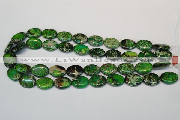 CDT183 15.5 inches 15*20mm oval dyed aqua terra jasper beads