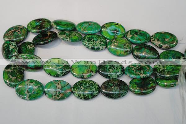 CDT186 15.5 inches 22*30mm oval dyed aqua terra jasper beads