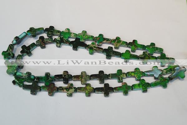 CDT209 15.5 inches 15*20mm cross dyed aqua terra jasper beads